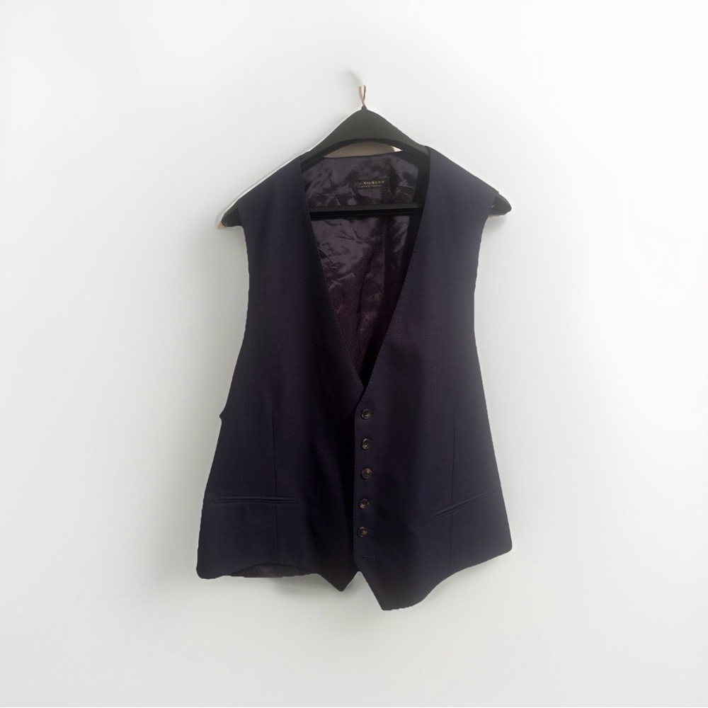 J. Hilburn Navy Men's Vest Italian Wool with 6 Buttons